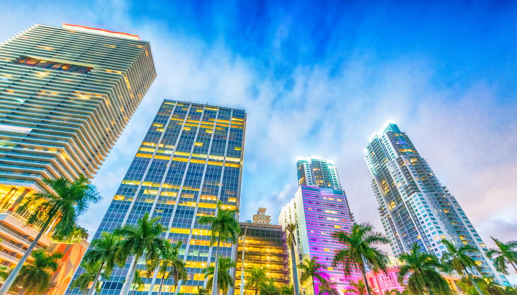 Downtown Miami at Sunset, Florida